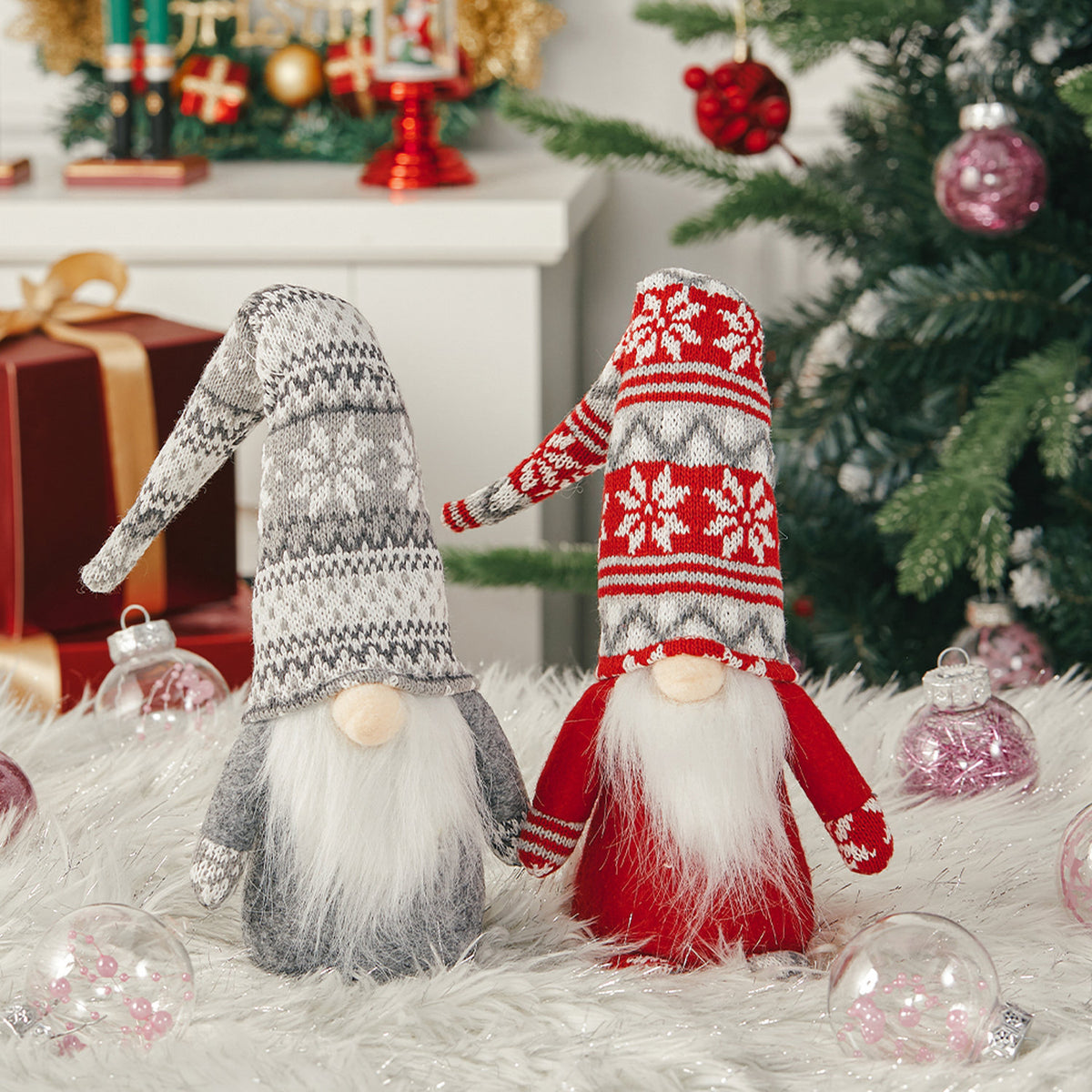 Plush Christmas Gnome Ornament 2 Pack