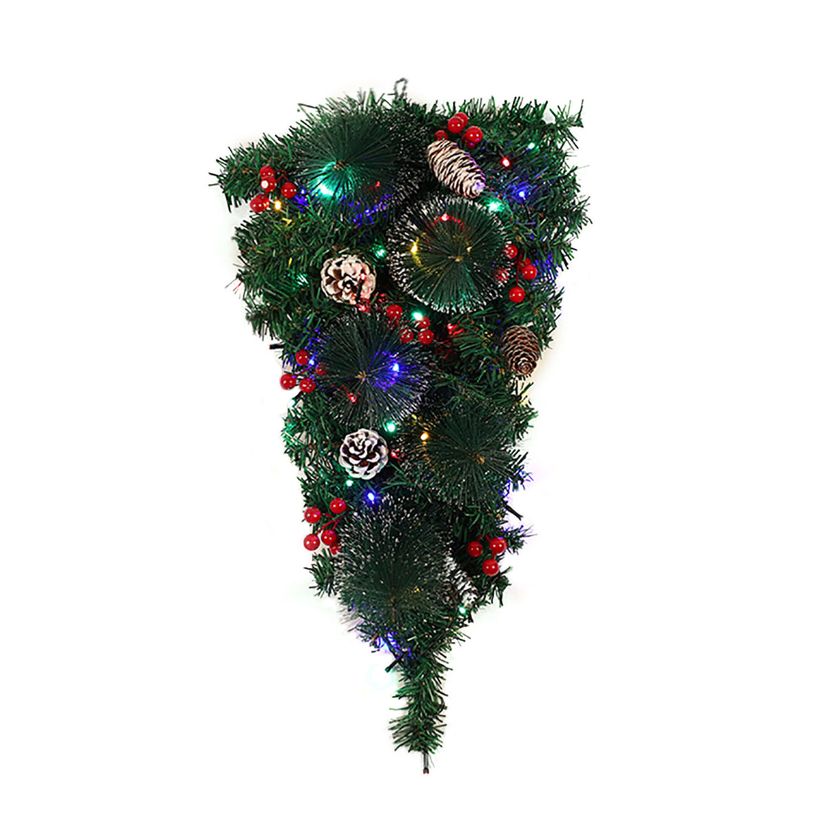 Teardrop Christmas Swag with Lights