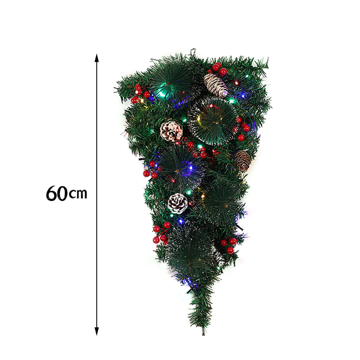 Teardrop Christmas Swag with Lights