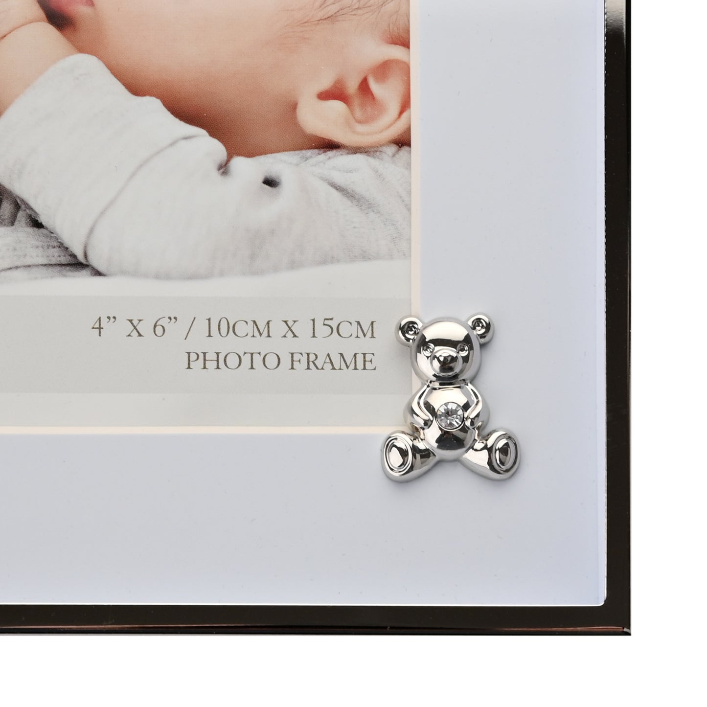 Bambino Teddy Silver with Blue Mount Frame Photo Frame (4"x6")