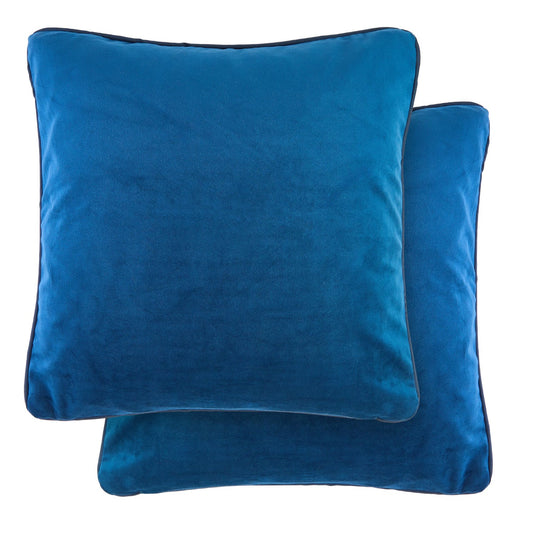 Chelsea Navy Blue Velvet Cushion Cover Pair (43cm x 43cm)