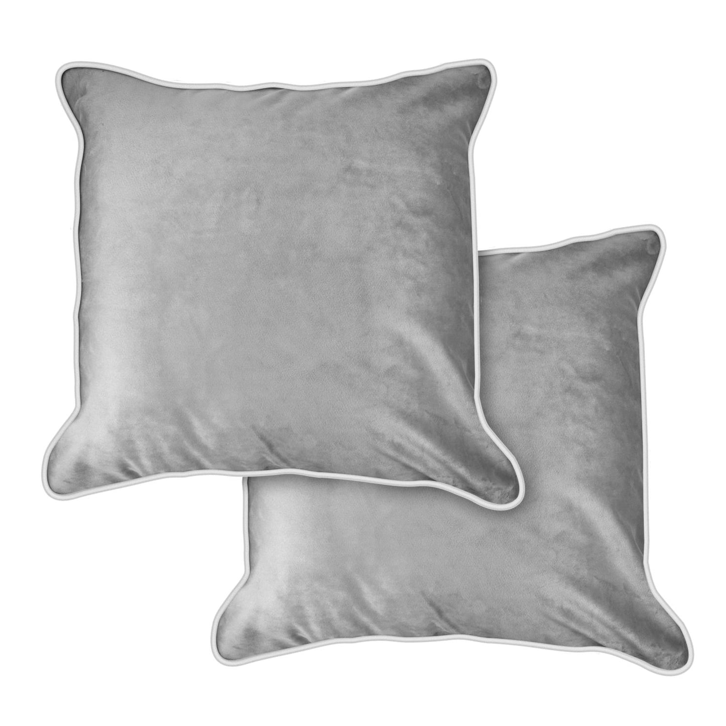 Chelsea Silver Velvet Cushion Cover Pair (43cm x 43cm)