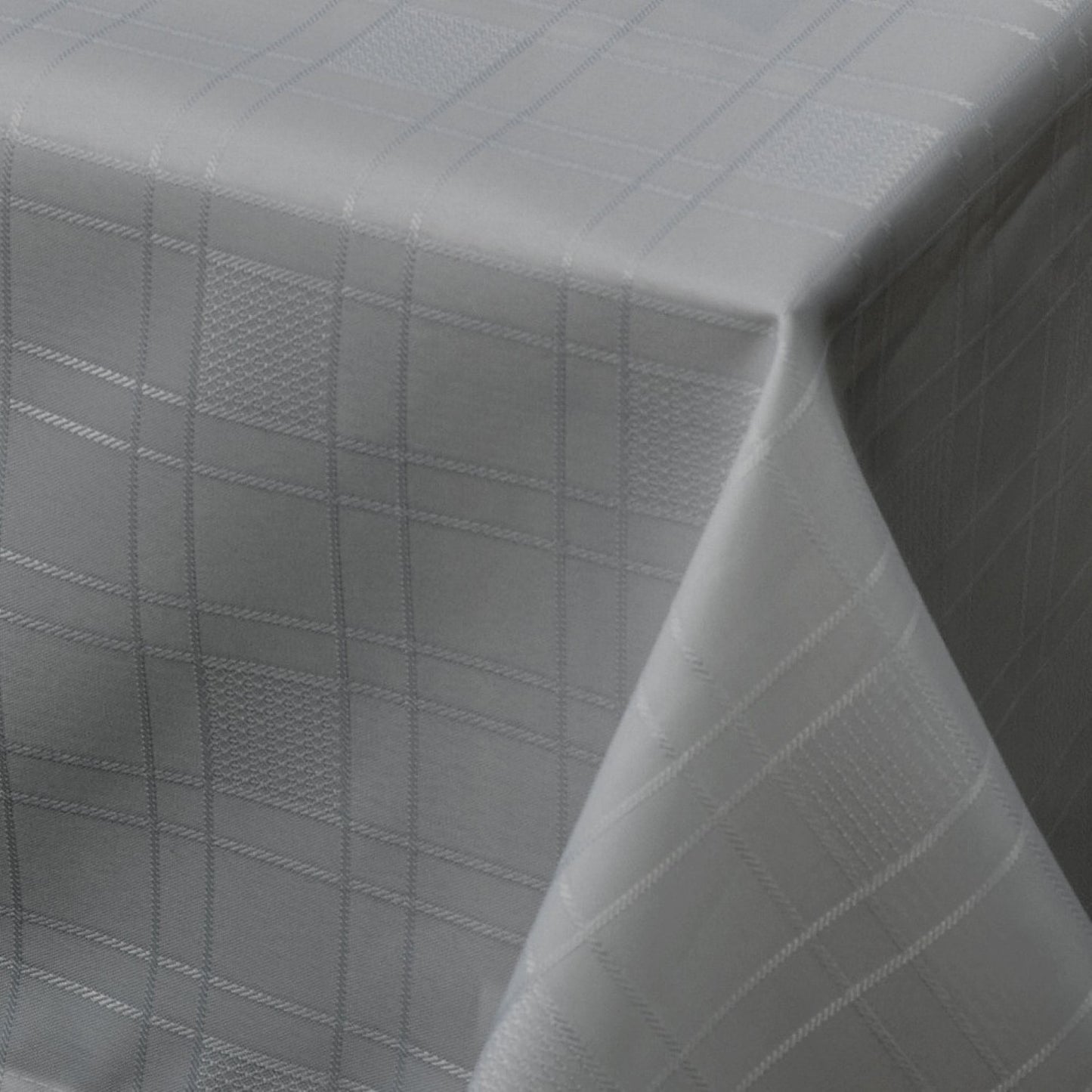 Chequers Silver Jacquard Table Cloth