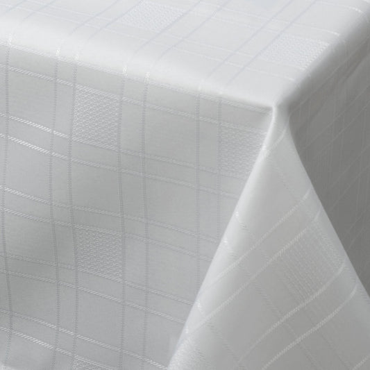 Chequers White Jacquard Table Cloth