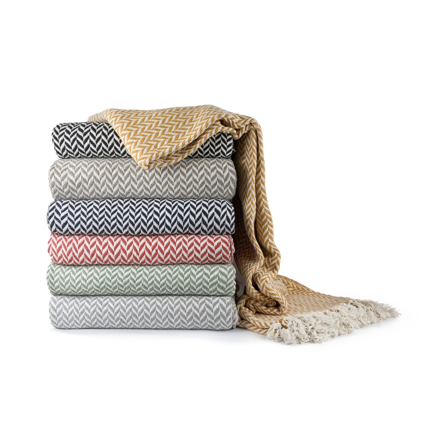 Cherokee Ochre Scandi Woven Recycled Cotton Throw