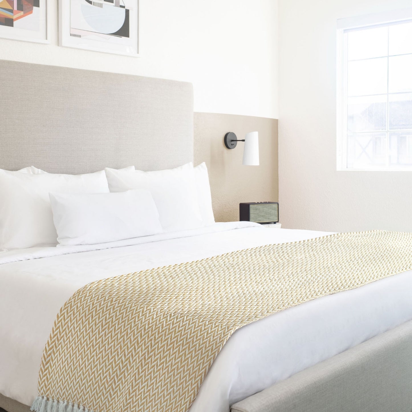 Cherokee Ochre Scandi Woven Recycled Cotton Throw