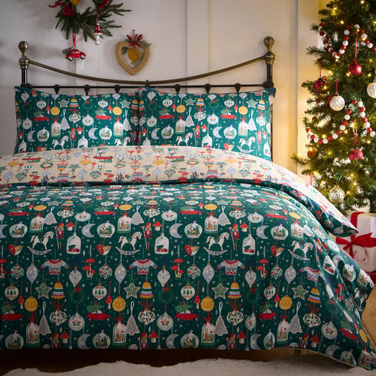 Christmas Ornaments Festive Reversible Duvet Set