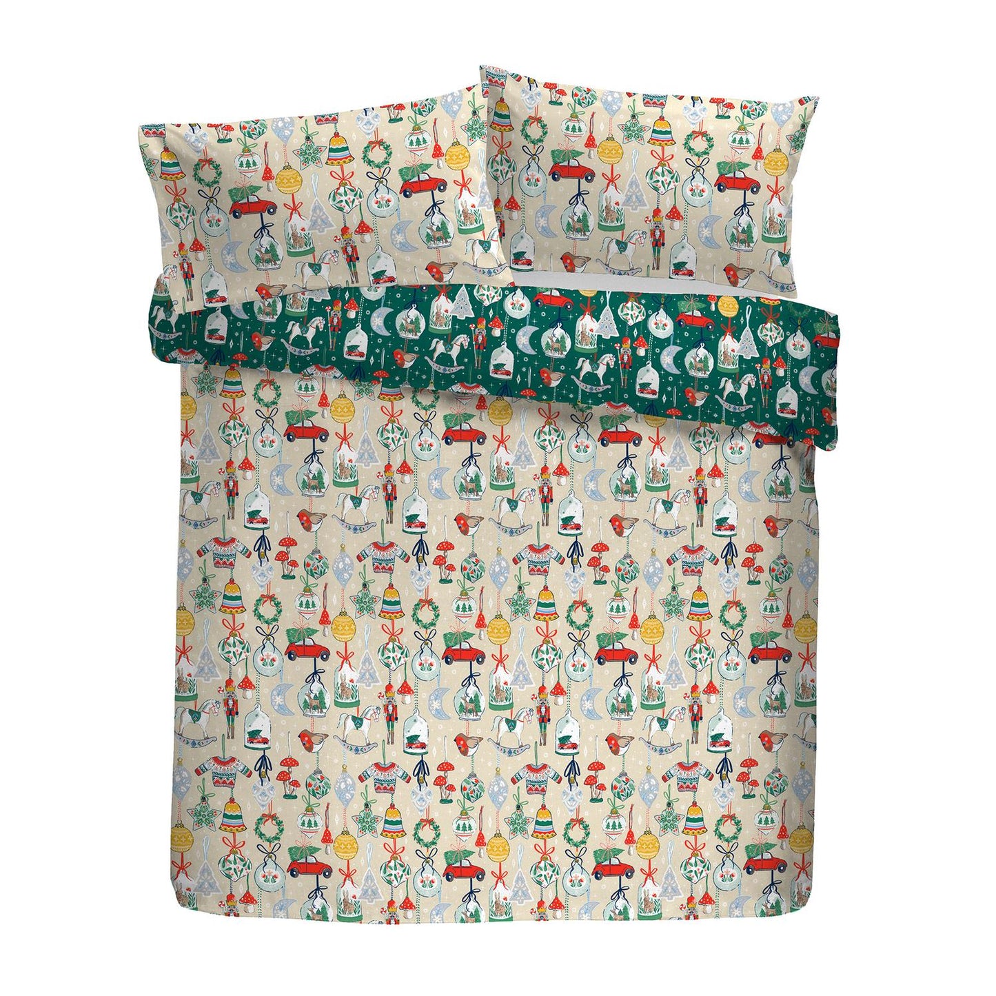 Christmas Ornaments Festive Reversible Duvet Set