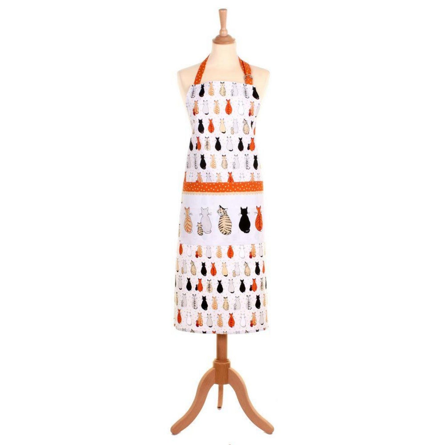 Cats In Waiting Orange Cotton Apron