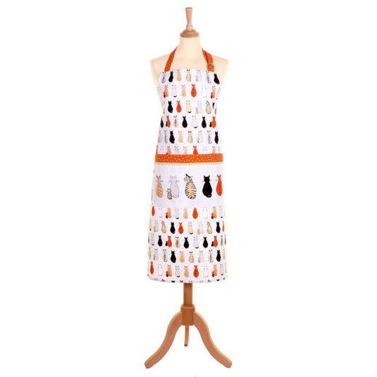 Cats In Waiting Orange Cotton Apron