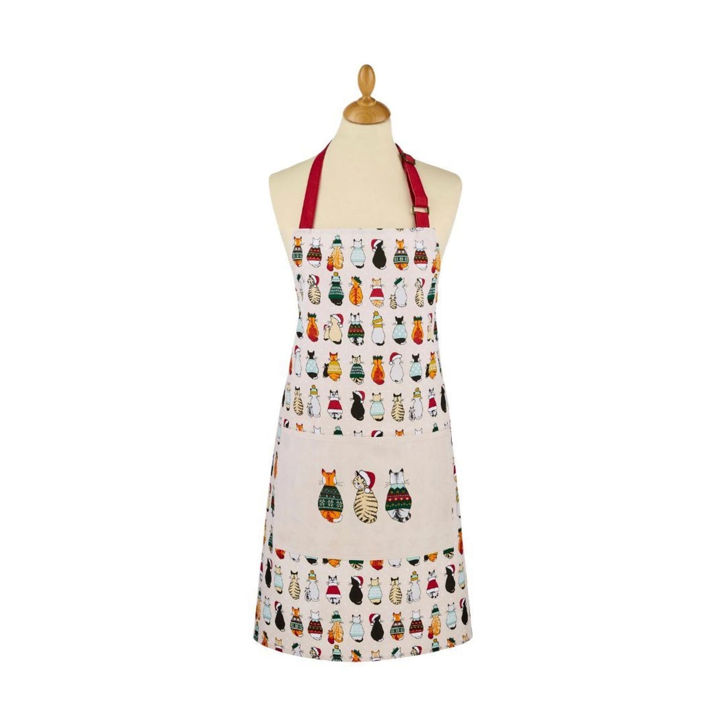 Christmas Cats in Waiting Cotton Apron