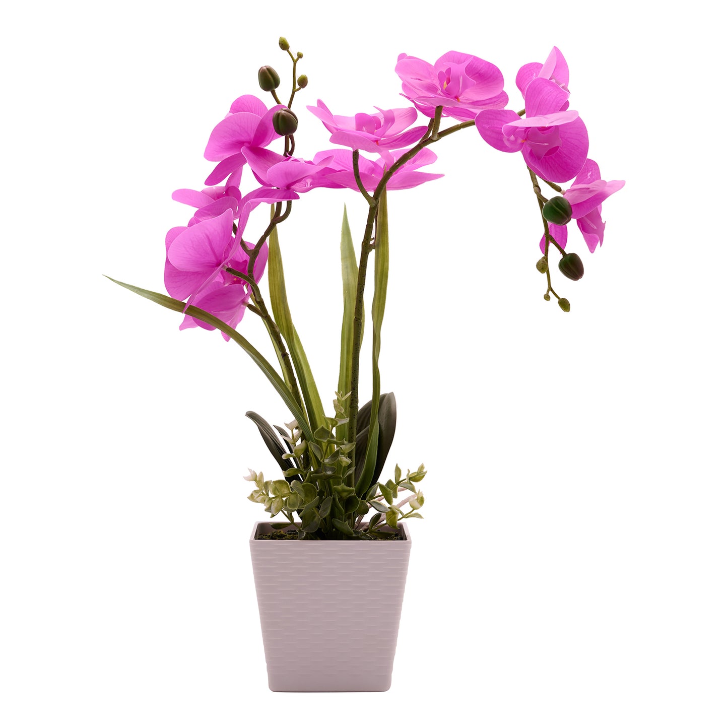 Artificial Fuchsia Potted Orchid