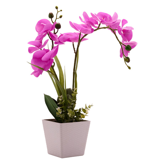 Artificial Fuchsia Potted Orchid