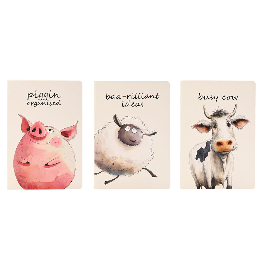 The Funny Farm Set of 3 A5 Notebooks