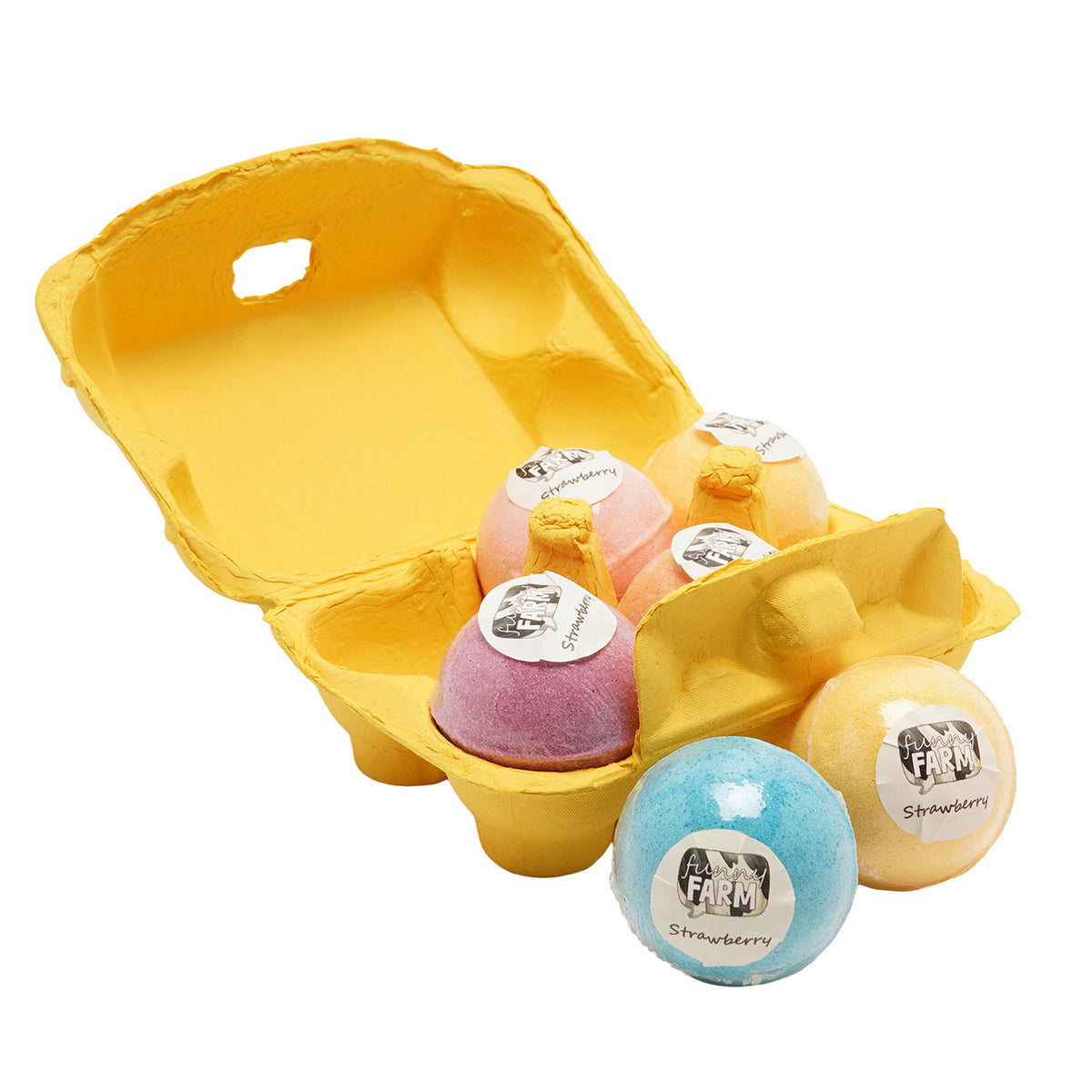 The Funny Farm Bath Fizzers in an Egg Box Chirpy Clean