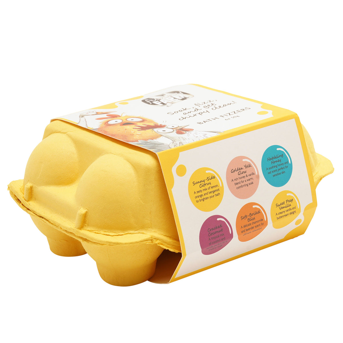 The Funny Farm Bath Fizzers in an Egg Box Chirpy Clean