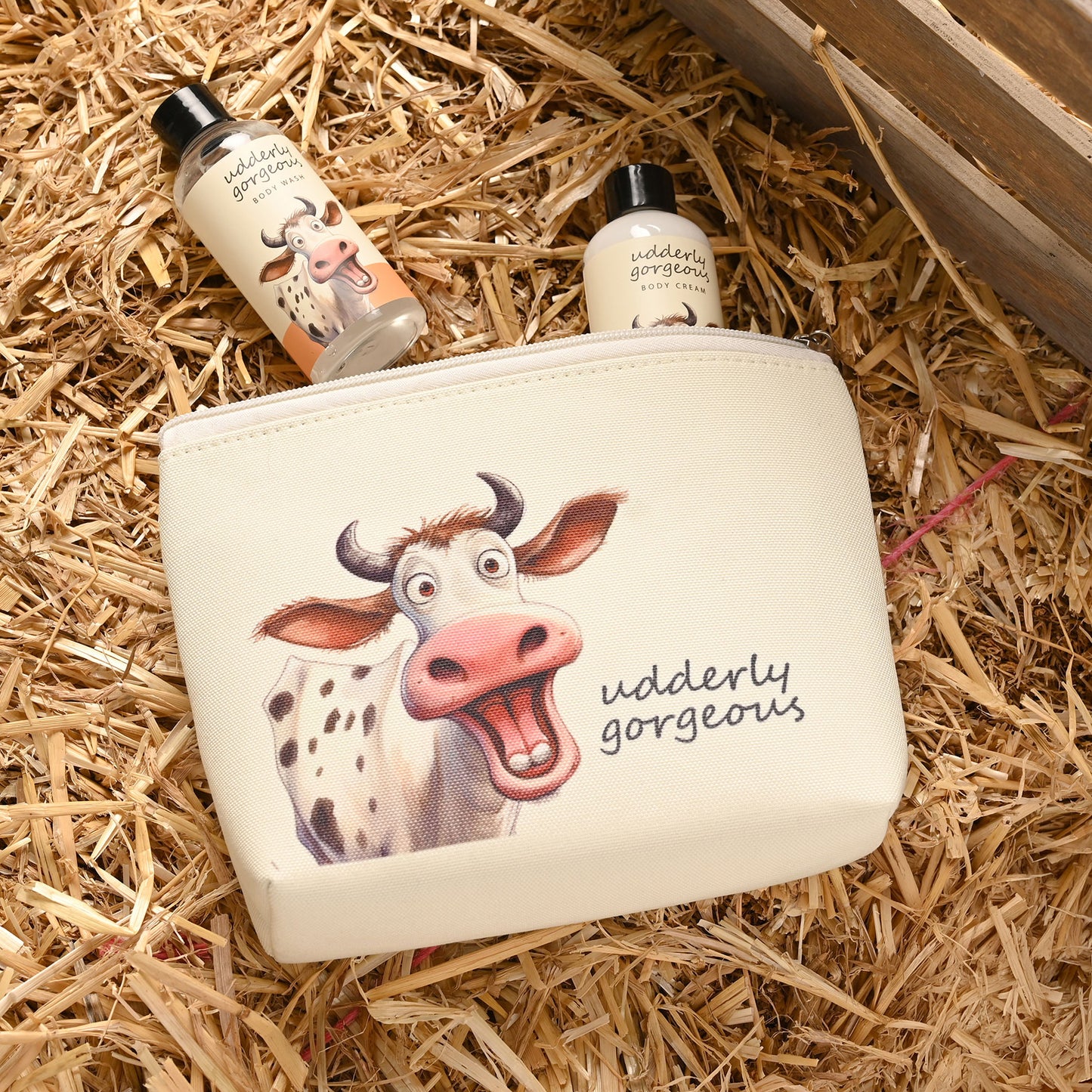 The Funny Farm Body Wash and Lotion Wash Bag Set Udderly Gorgeous