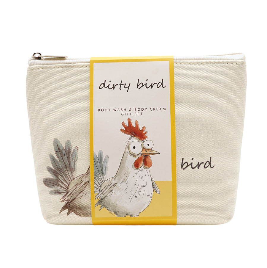 The Funny Farm Body Wash and Lotion Wash Bag Set Dirty Bird
