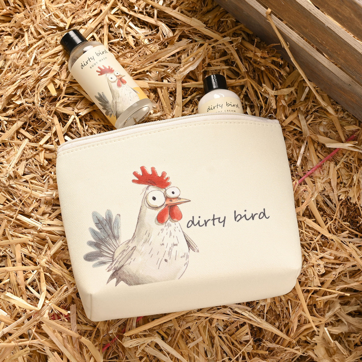The Funny Farm Body Wash and Lotion Wash Bag Set Dirty Bird