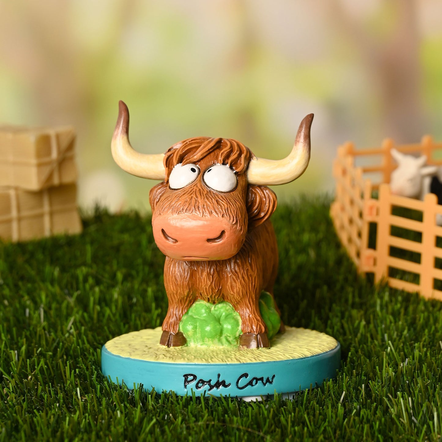 The Funny Farm Highland Cow Figurine Posh Cow