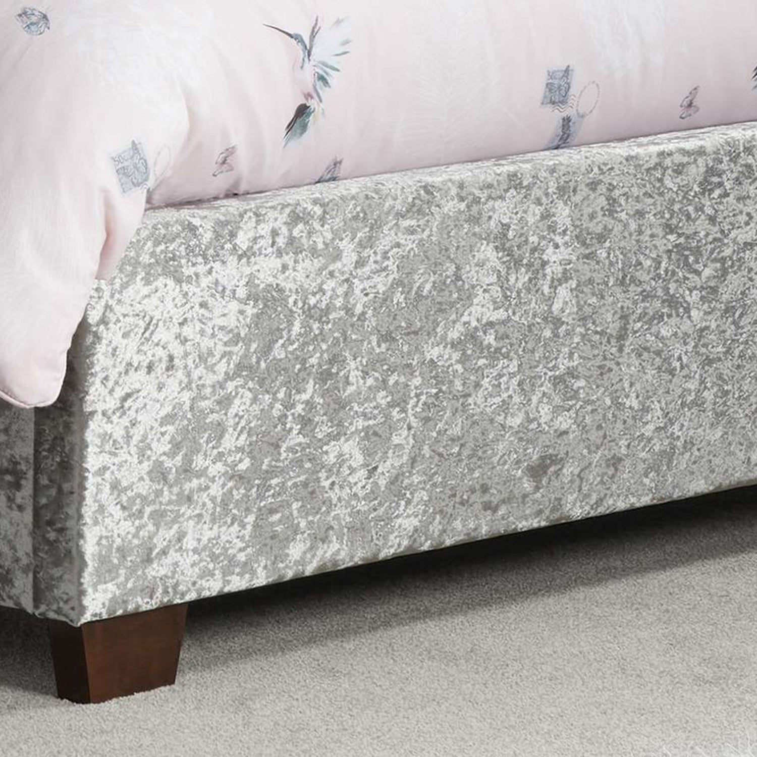 Cologne Steel Crushed Velvet Bed Frame