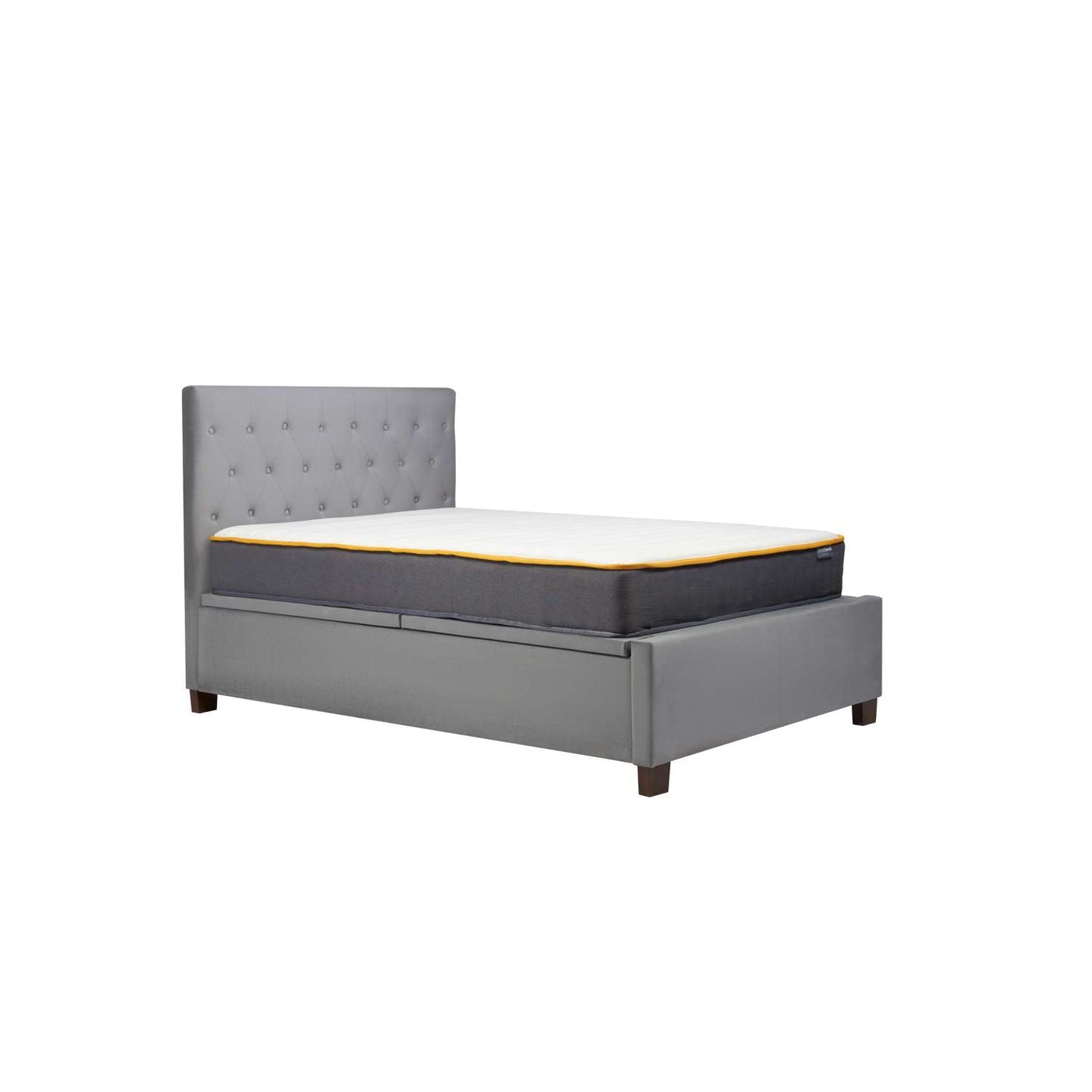 Cologne Grey Fabric Ottoman Bed