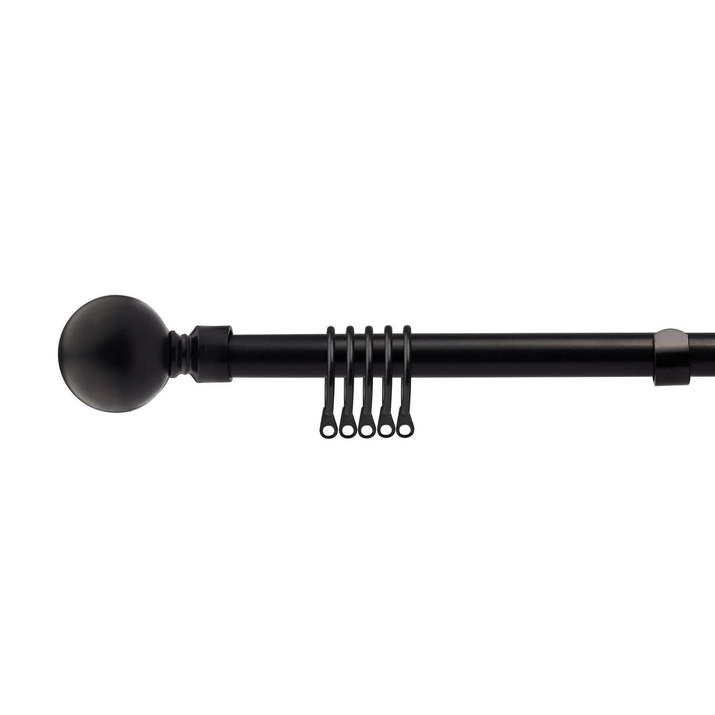 Black Ball Extendable Heavy Duty Curtain Pole
