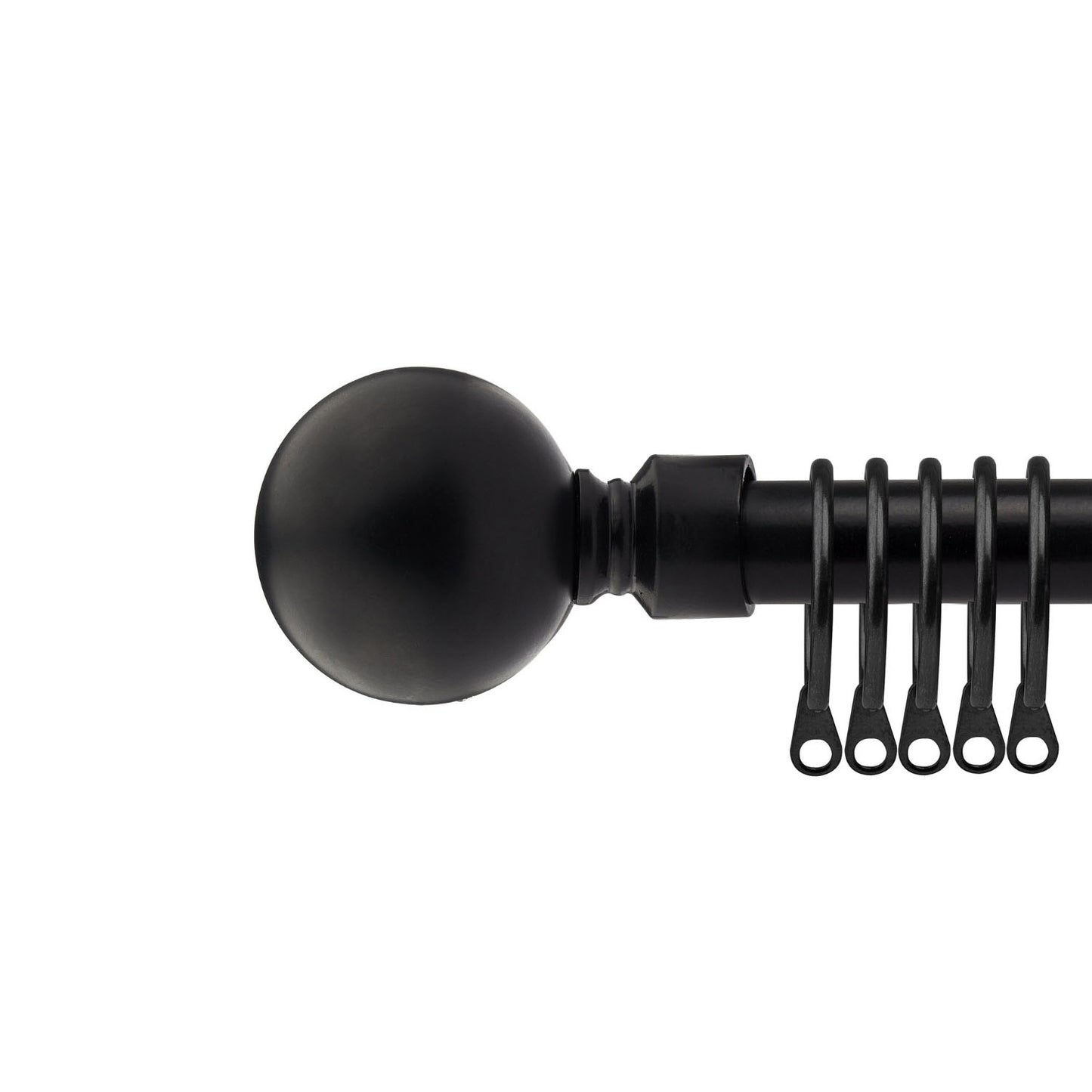 Black Ball Extendable Heavy Duty Curtain Pole