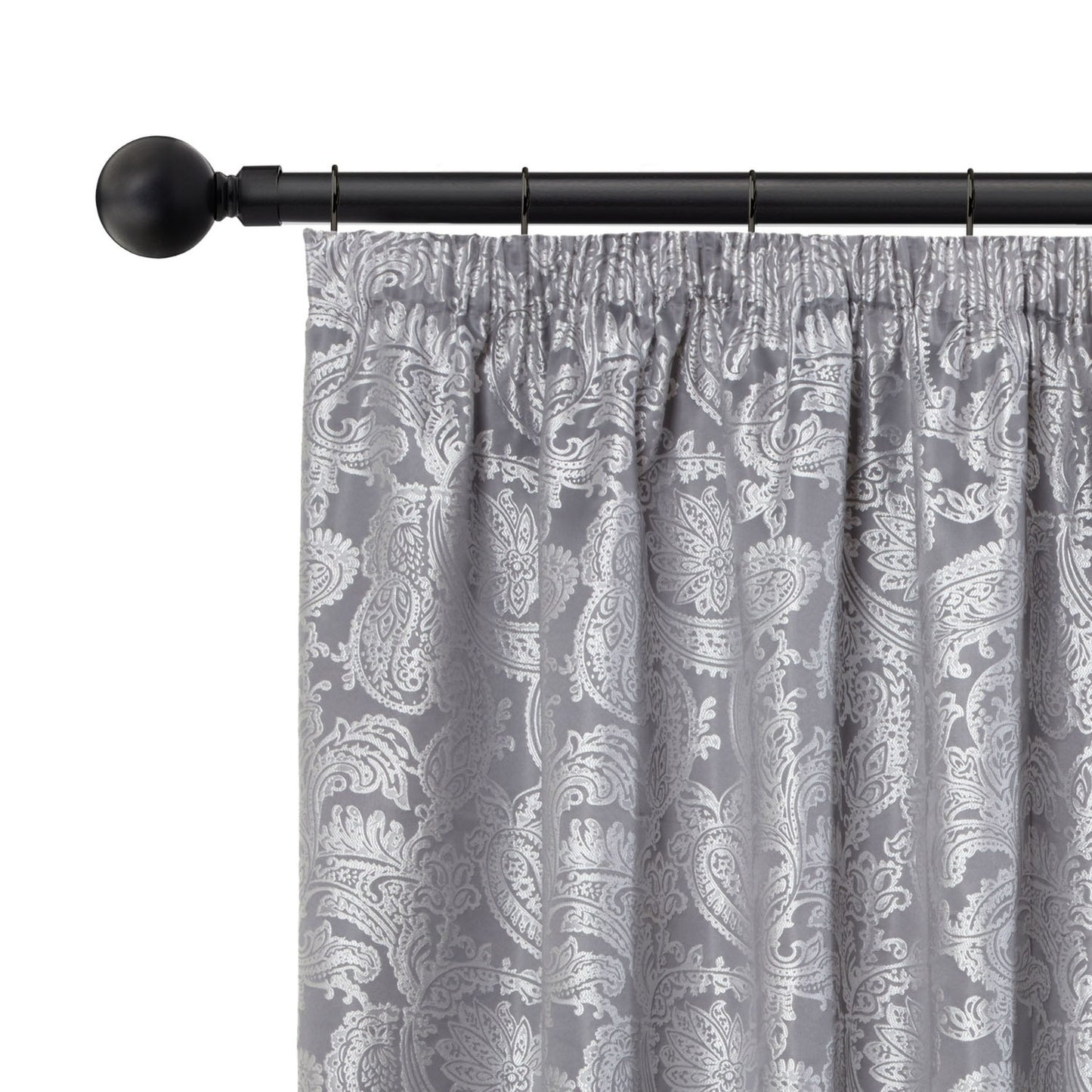Black Ball Extendable Heavy Duty Curtain Pole