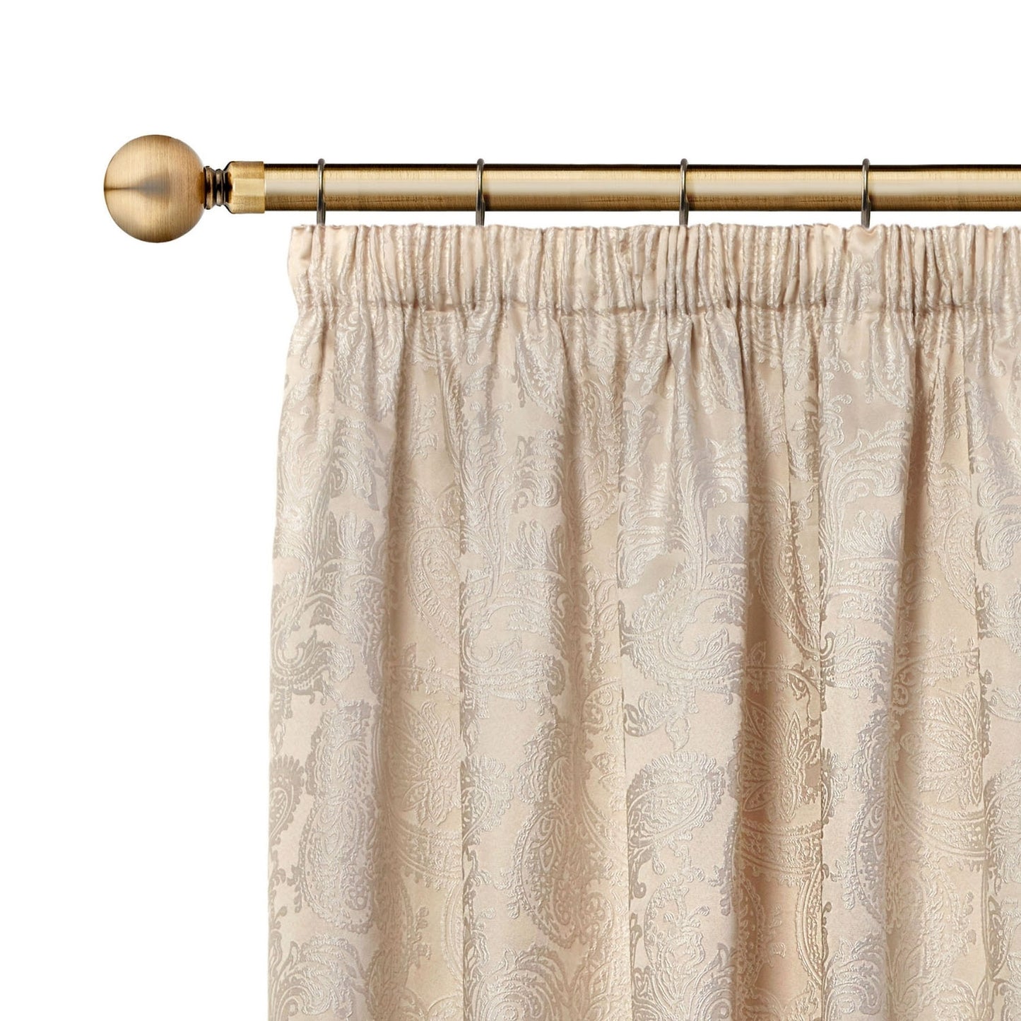 Antique Brass Ball Extendable Heavy Duty Curtain Pole