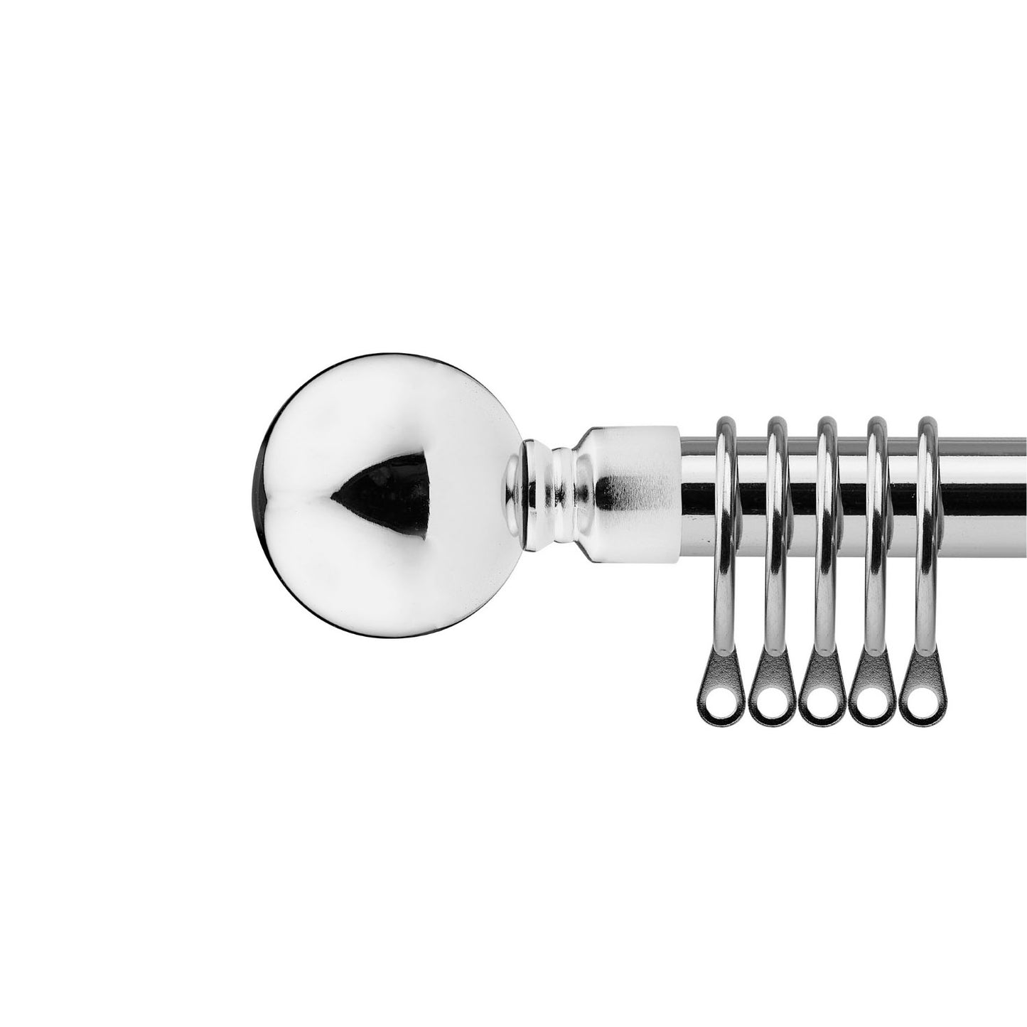 Chrome Ball Extendable Heavy Duty Curtain Pole