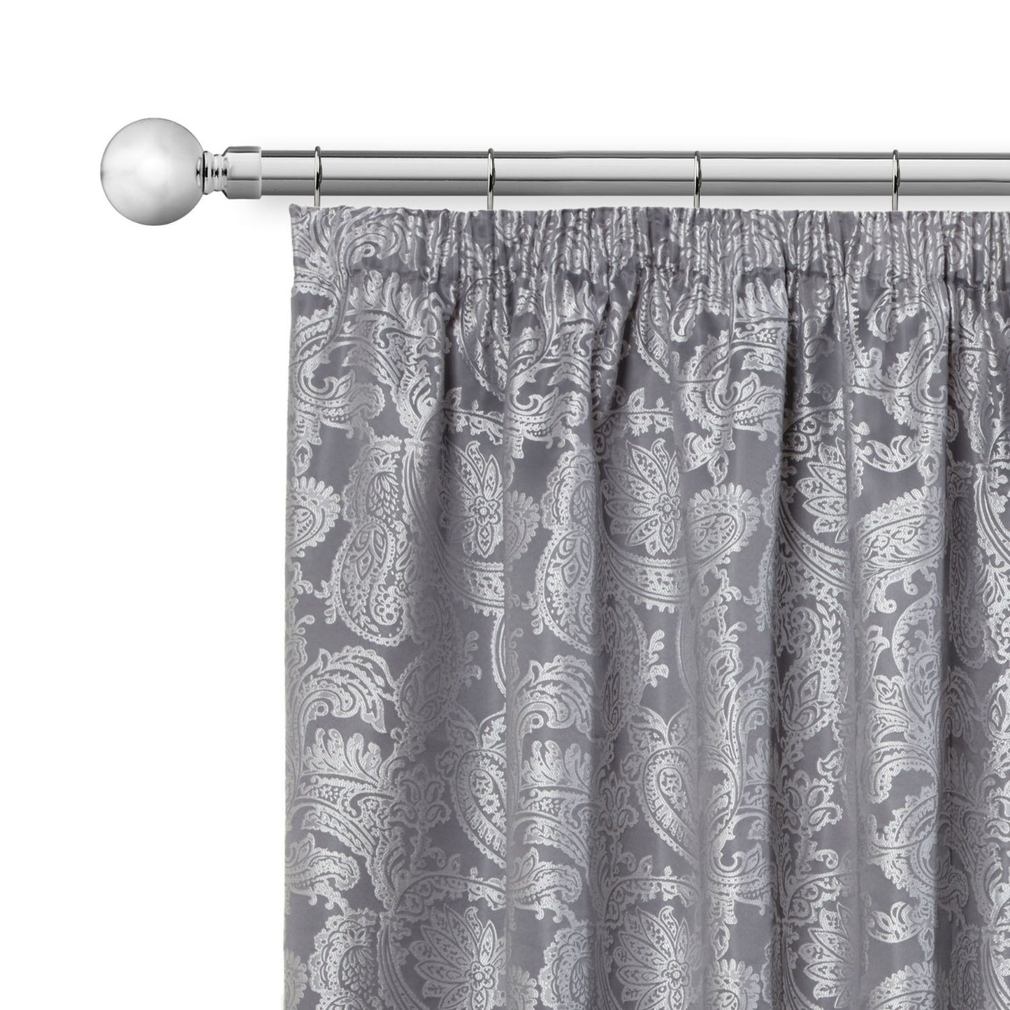 Chrome Ball Extendable Heavy Duty Curtain Pole