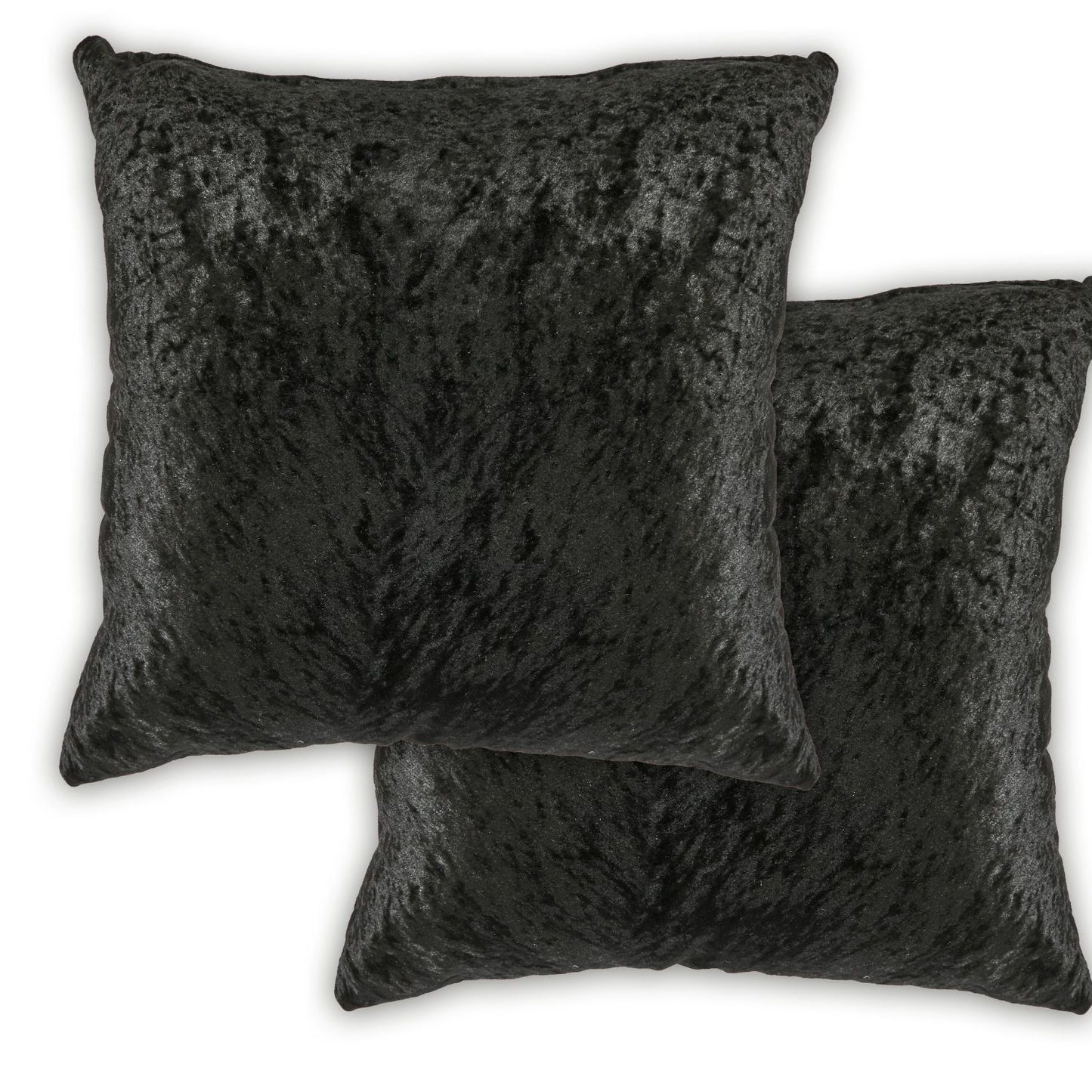 Black Crushed Velvet Luxury Cushion Cover Pair (43cm x 43cm)