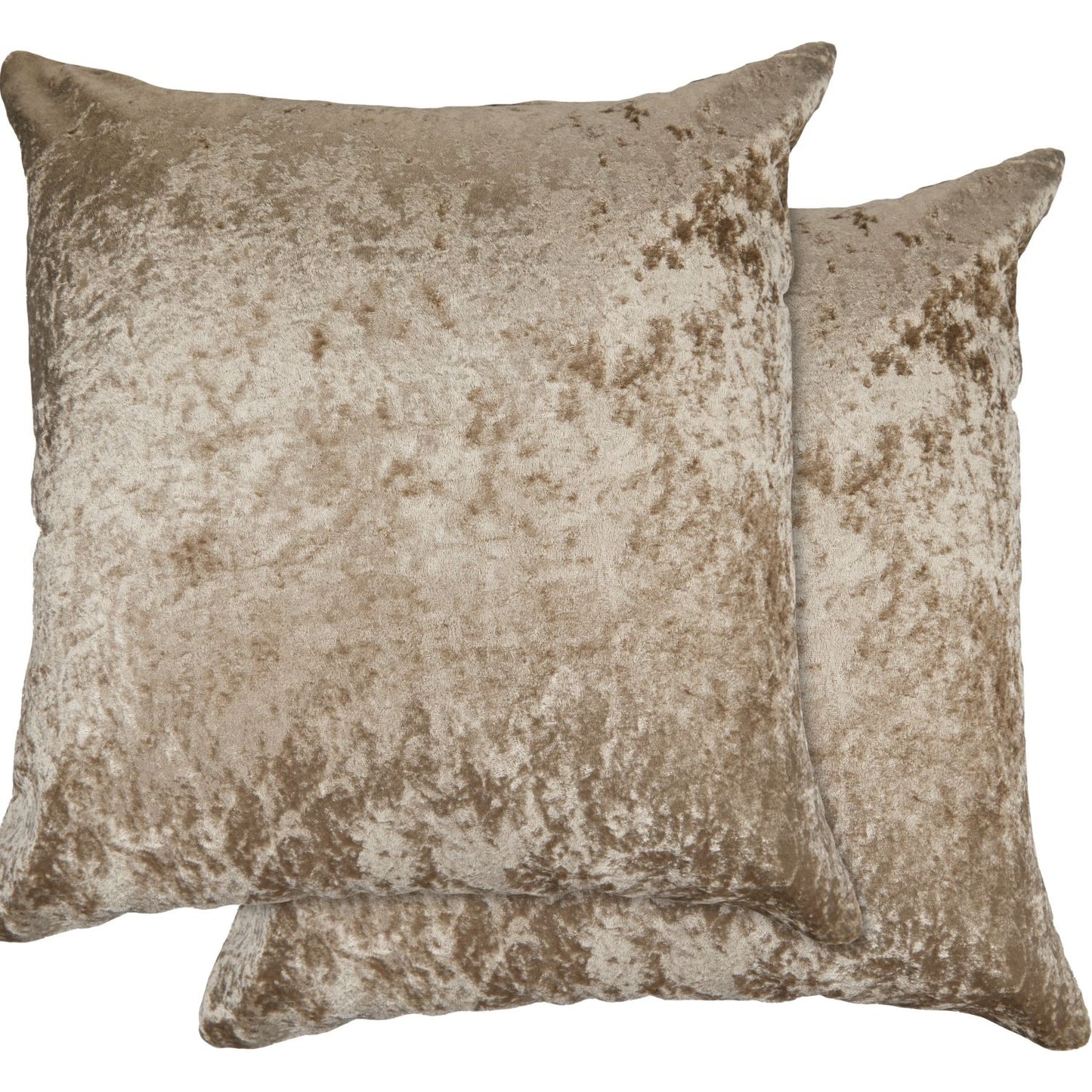 Taupe Crushed Velvet Luxury Cushion Cover Pair