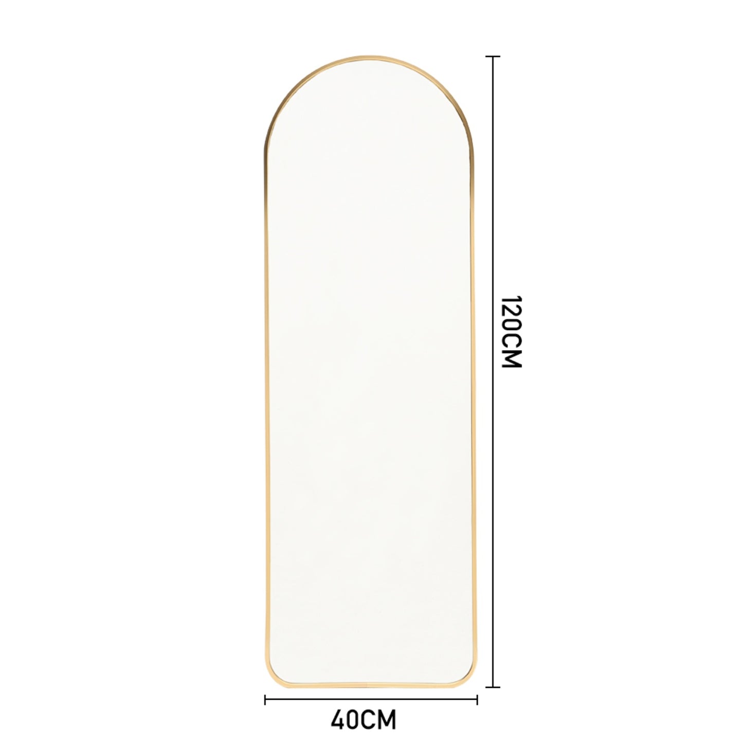 120cm Gold Arched Full Length Wall Mirror