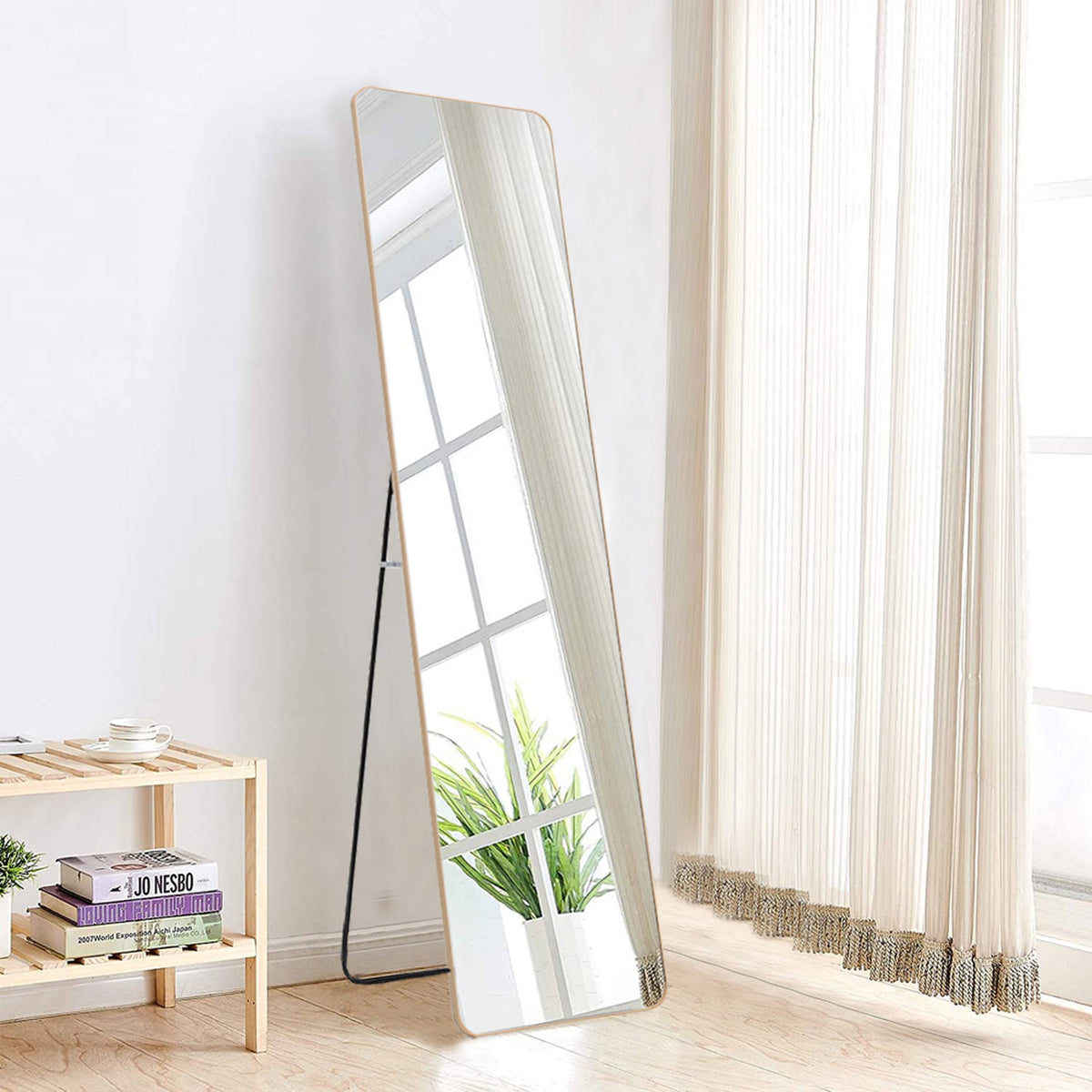 Gold Metal Full Length Floor Mirror