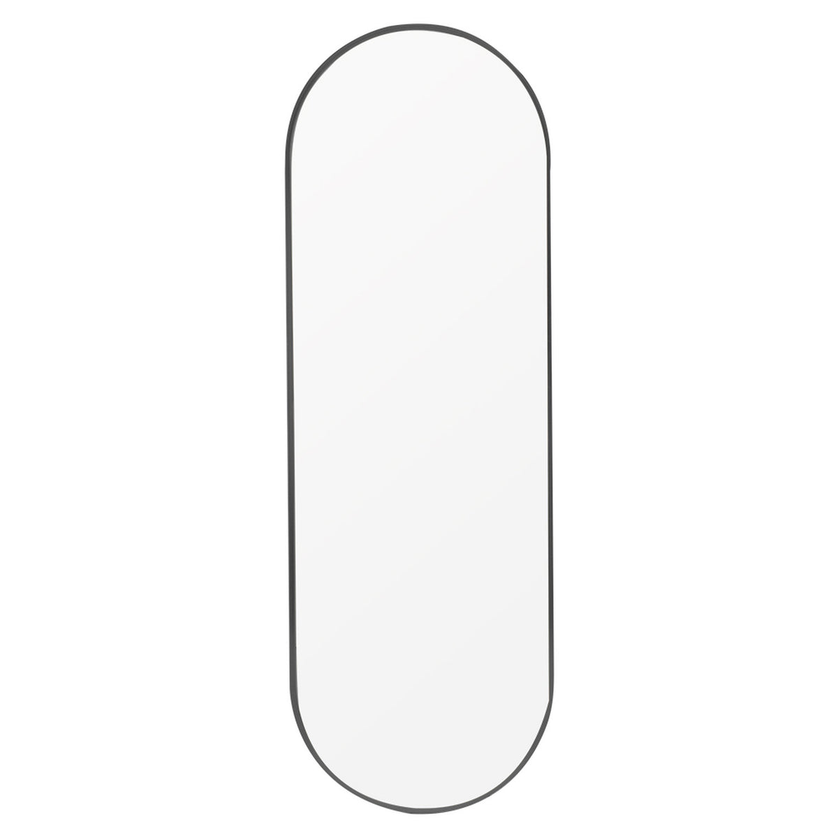 Black Oval Wall Mirror with Metal Frame