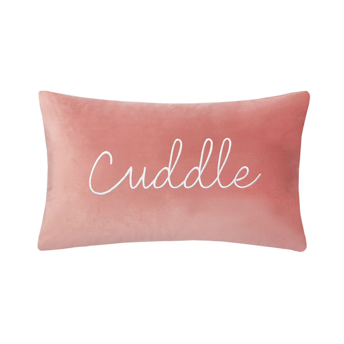 Cuddle Blush Embroidered Velvet Cushion (50cm x 30cm)