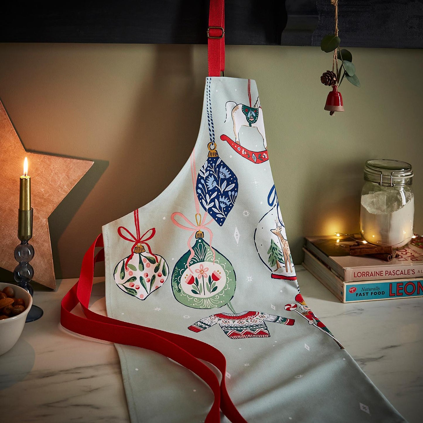 Christmas Ornaments Festive Cotton Apron