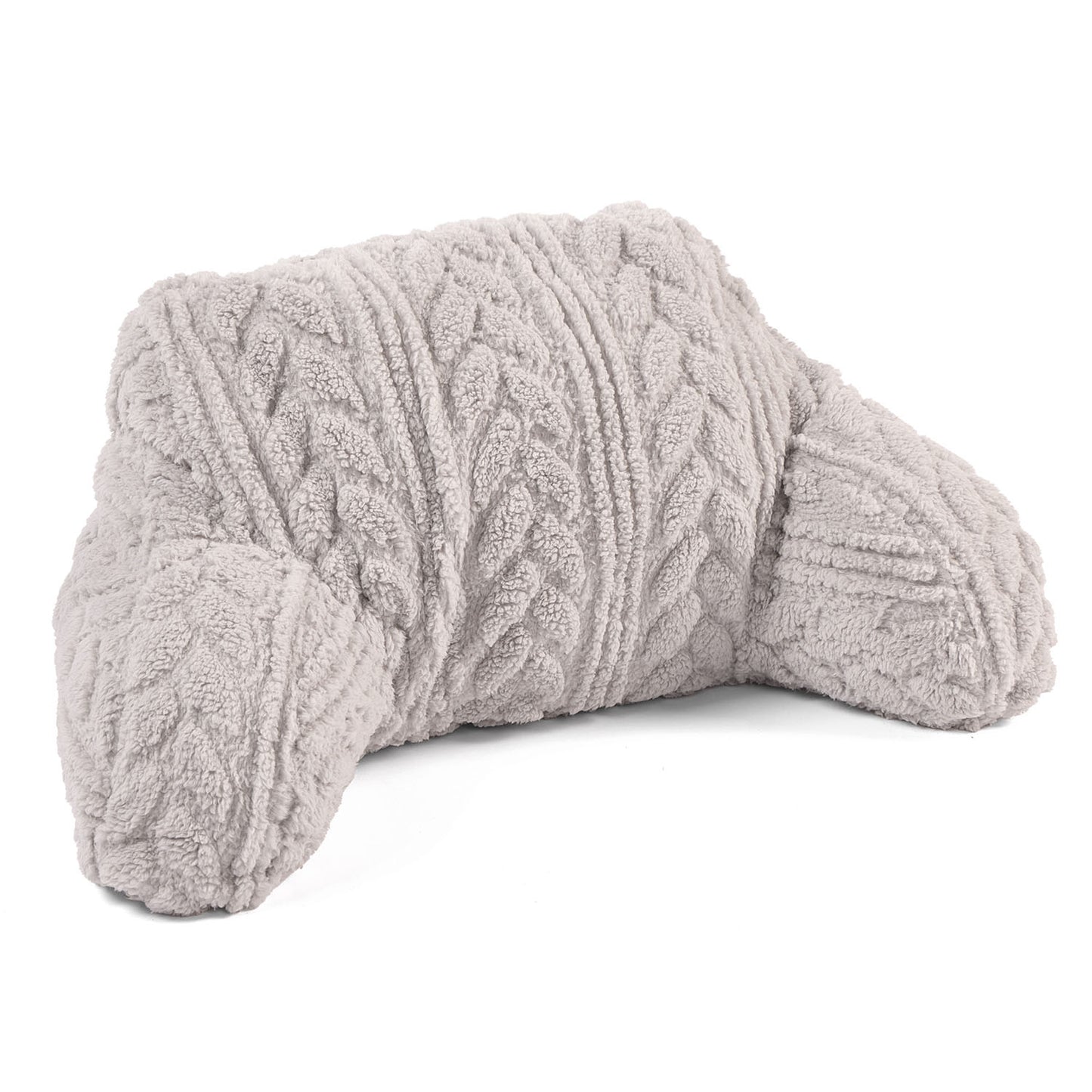 Cable Knit Grey Teddy Fleece Cuddle Cushion