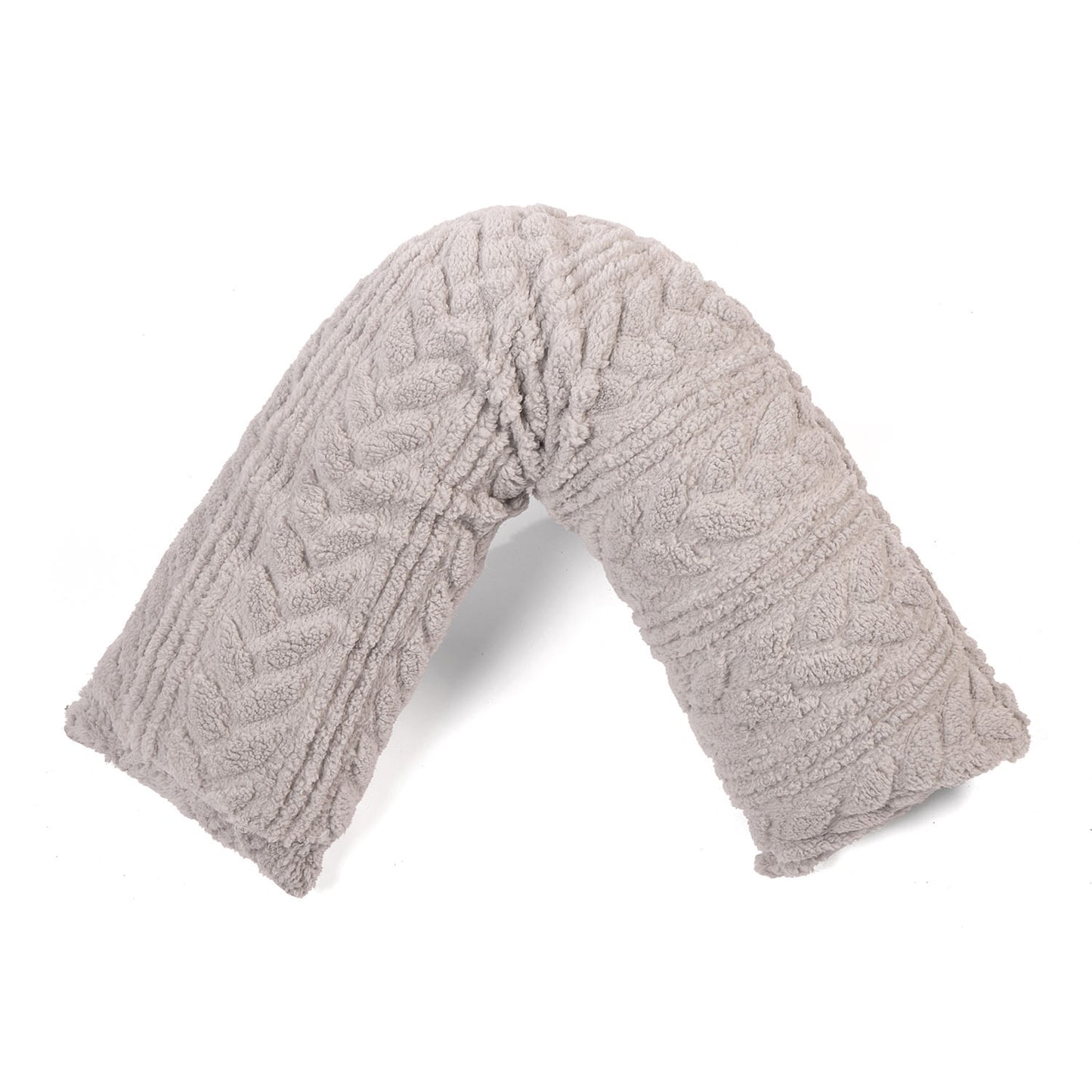 Cable Knit Pattern Grey V Shape Support Pillow