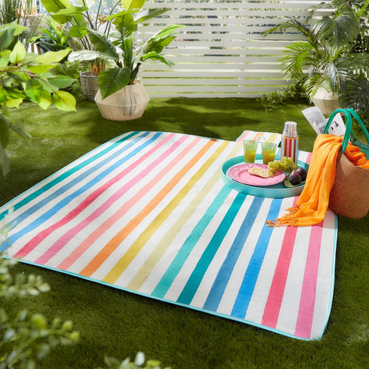 Carlson Rainbow Stripe Picnic Blanket