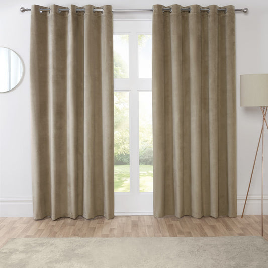 Casa Mocha Blackout Eyelet Curtains