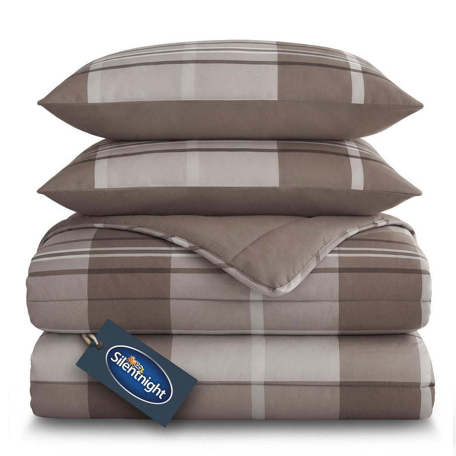 Silentnight Natural Check 10.5 Tog Coverless Duvet and Pillowcase Set