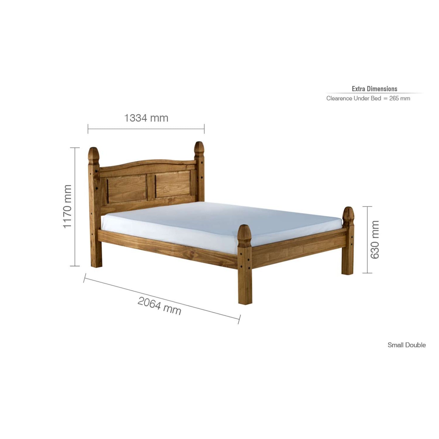 Corona Low End Pine Bed Frame