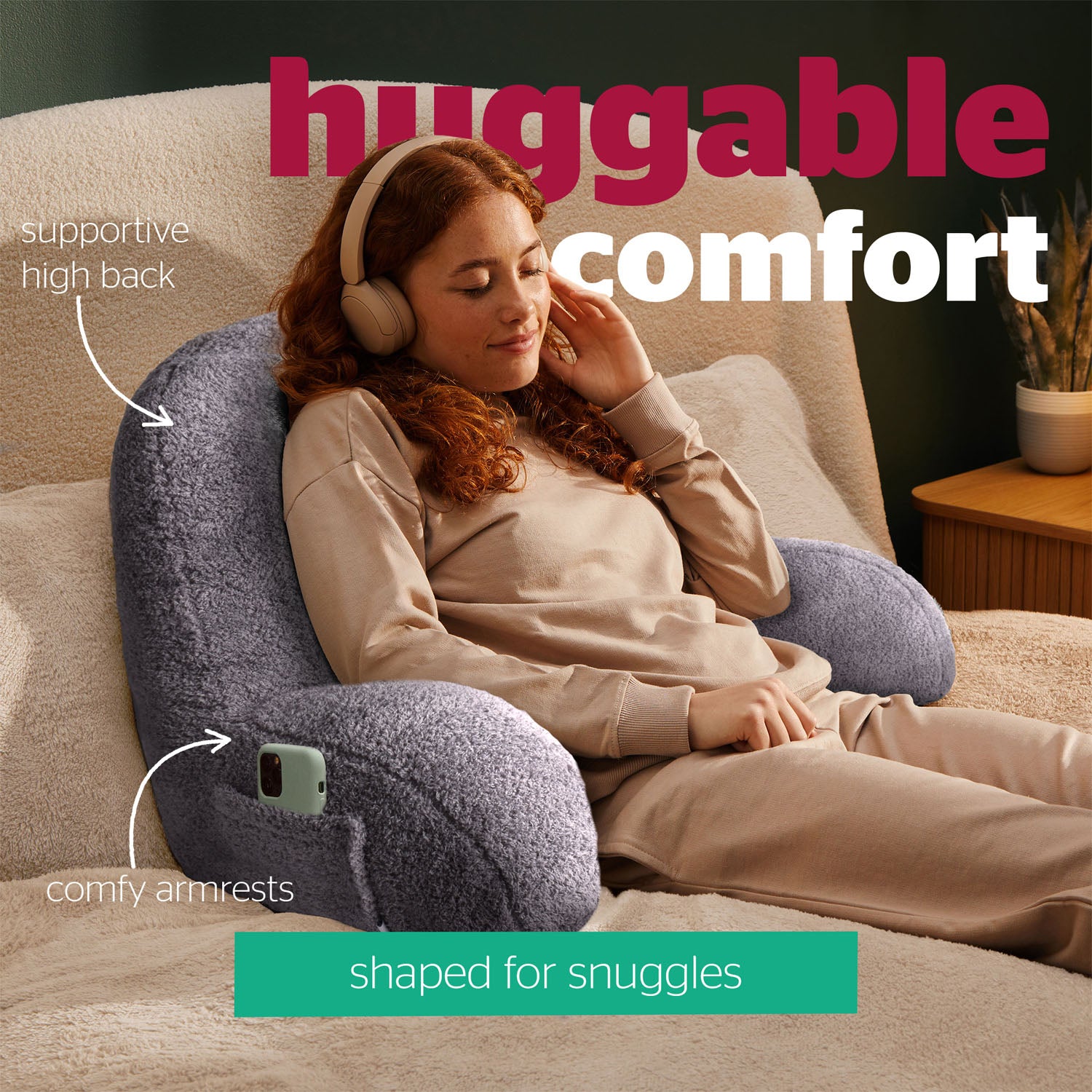 Silentnight Grey Cosy Cuddle Cushion | Julian Charles