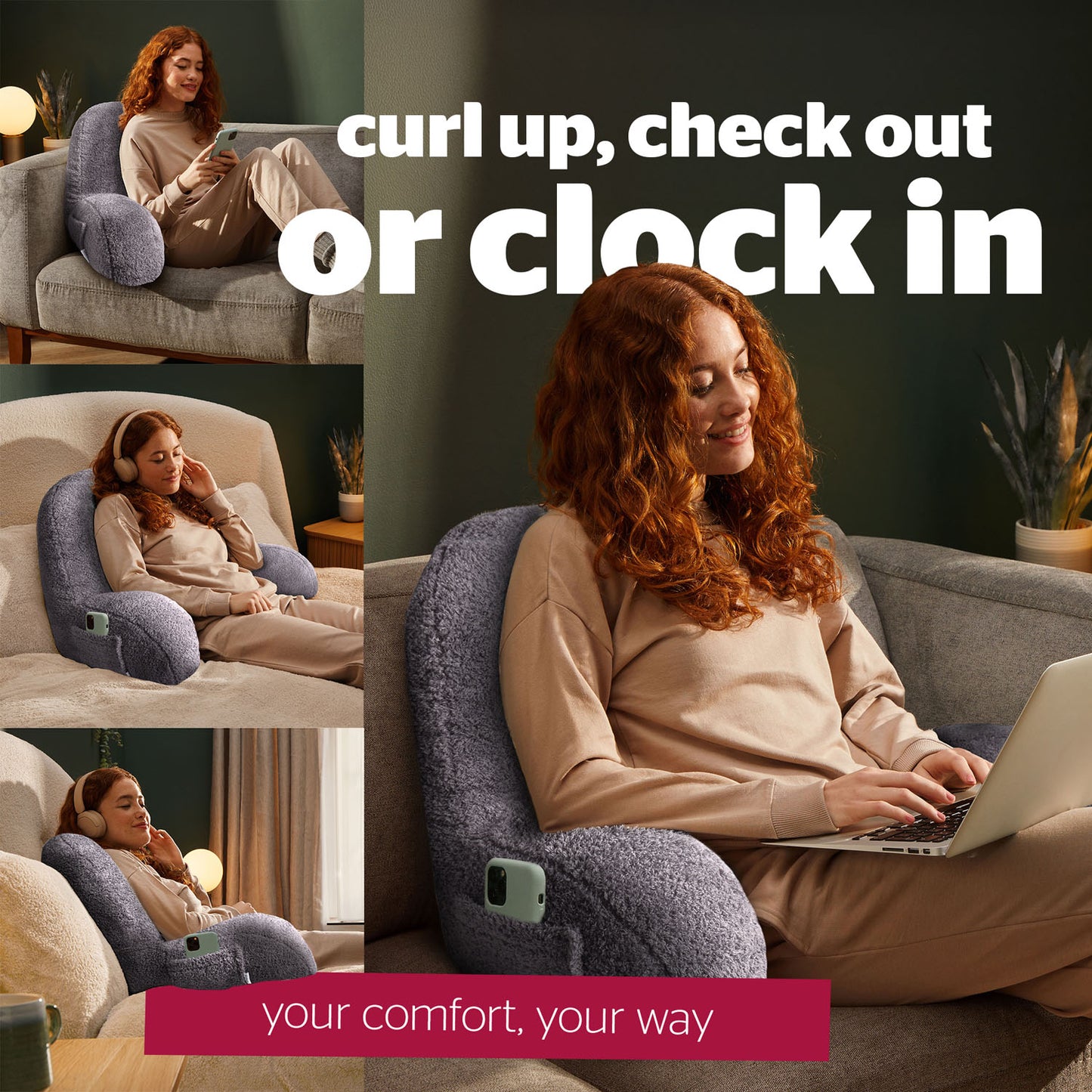 Silentnight Grey Cosy Cuddle Cushion