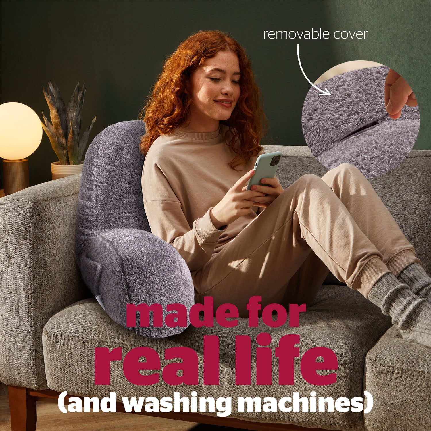 Silentnight Grey Cosy Cuddle Cushion | Julian Charles