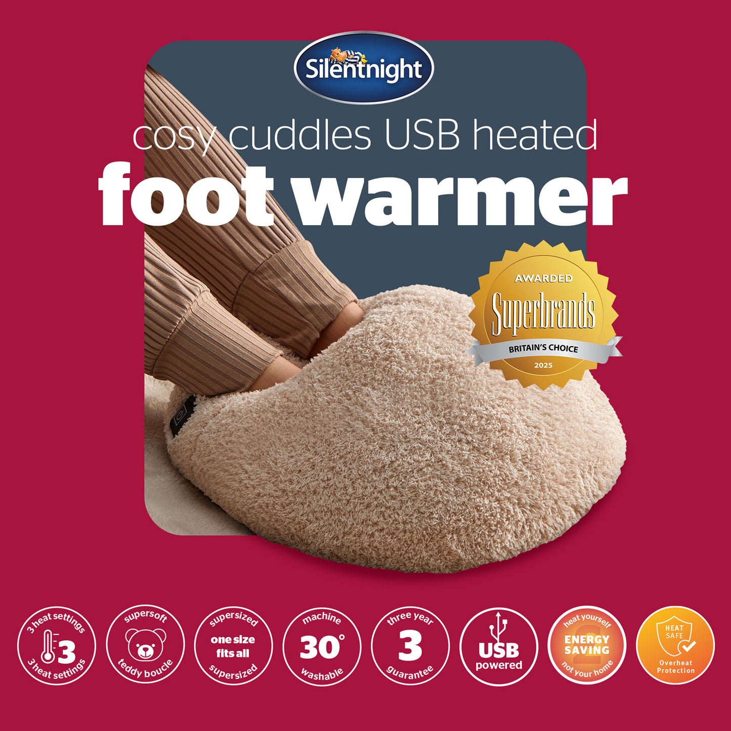 Silentnight Natural Cosy Cuddles USB Foot Warmer