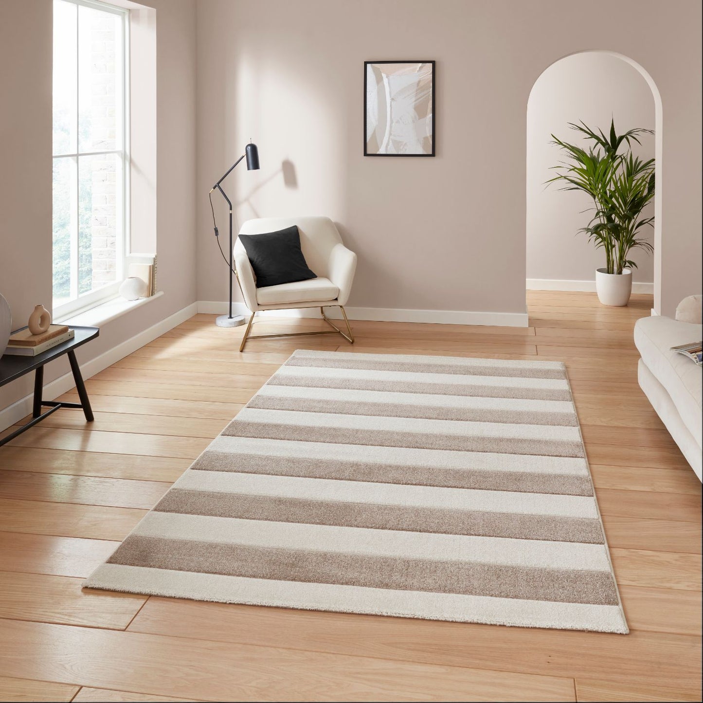 Catherine Lansfield Cove Stripe Natural Rug